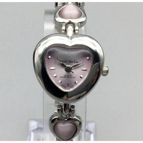 Watch-It Womens Watch 22mm Silver Tone Stretch Band Heart Links New Battery Vanity Fair Watch Womens Two Tone Heart Bracelet 22mm New  main image 3